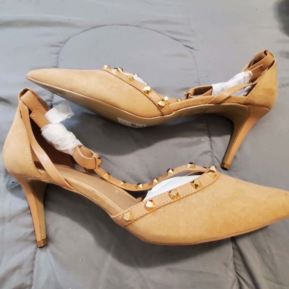 LTS size 13 nude spiked heels